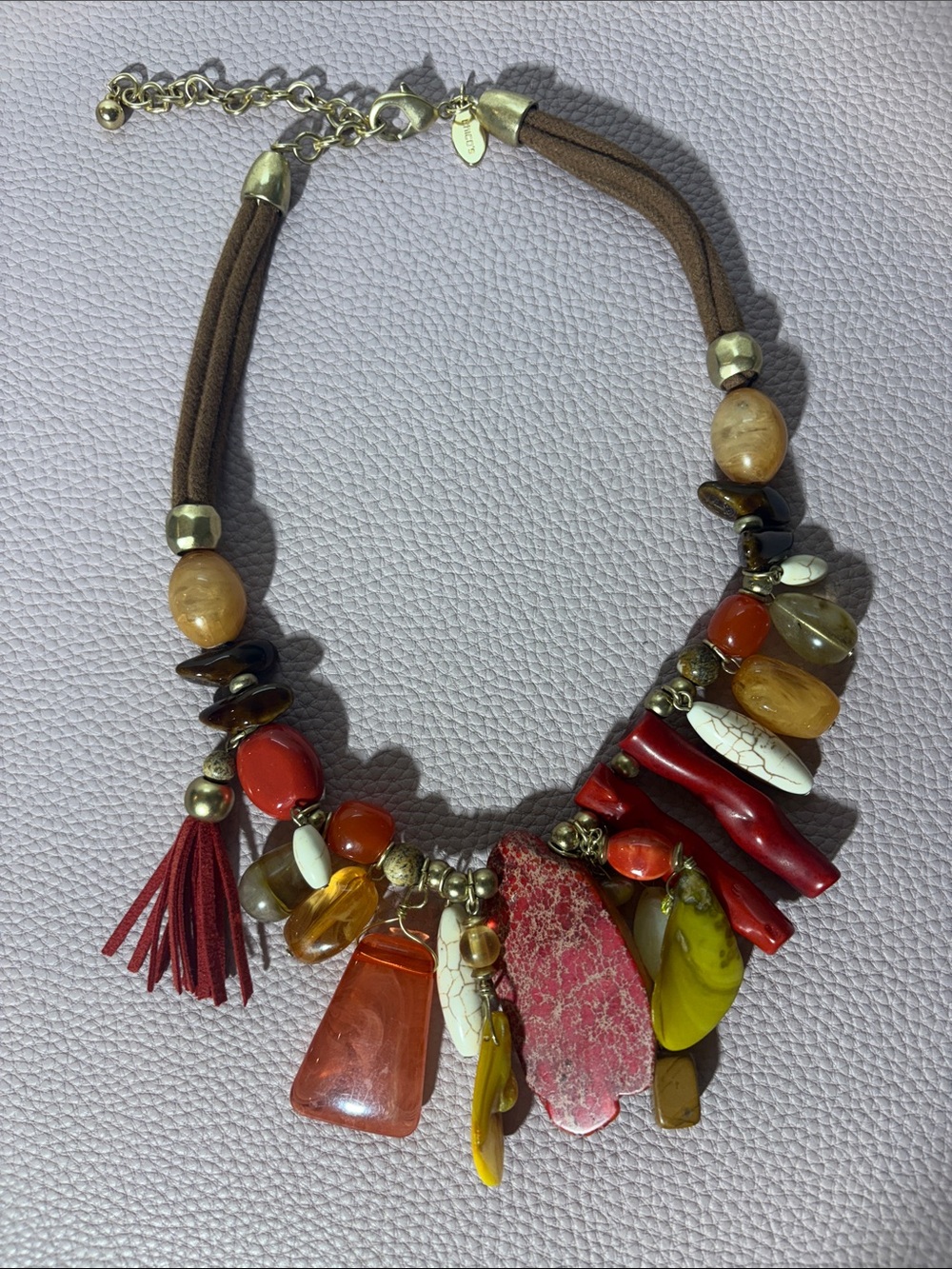 Chico’s Multicolor Stone Statement Necklace | Boho Chunky